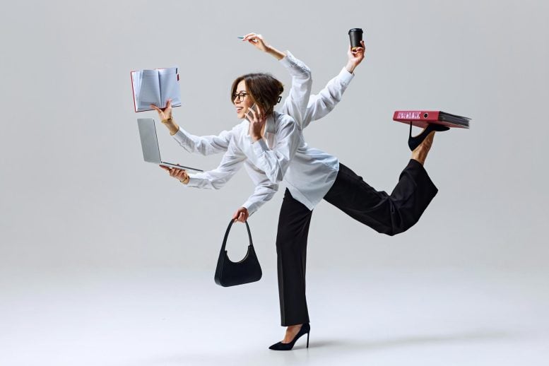 Woman Business Multitasking Stress