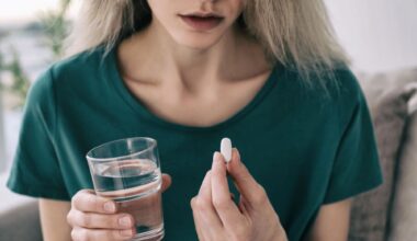 Woman Taking Pill Antidepressant