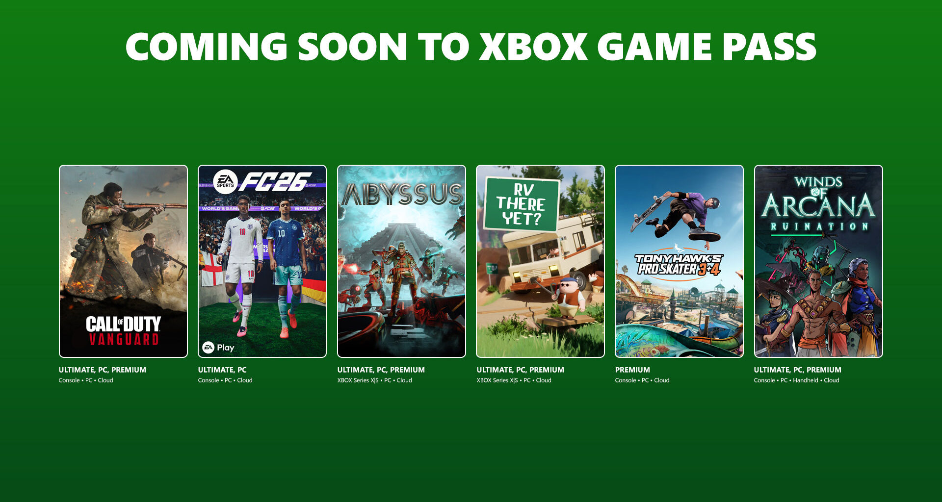 Coming to XBOX Game Pass: EA Sports FC 26, RV There Yet?, Winds of Arcana: Ruination, and More