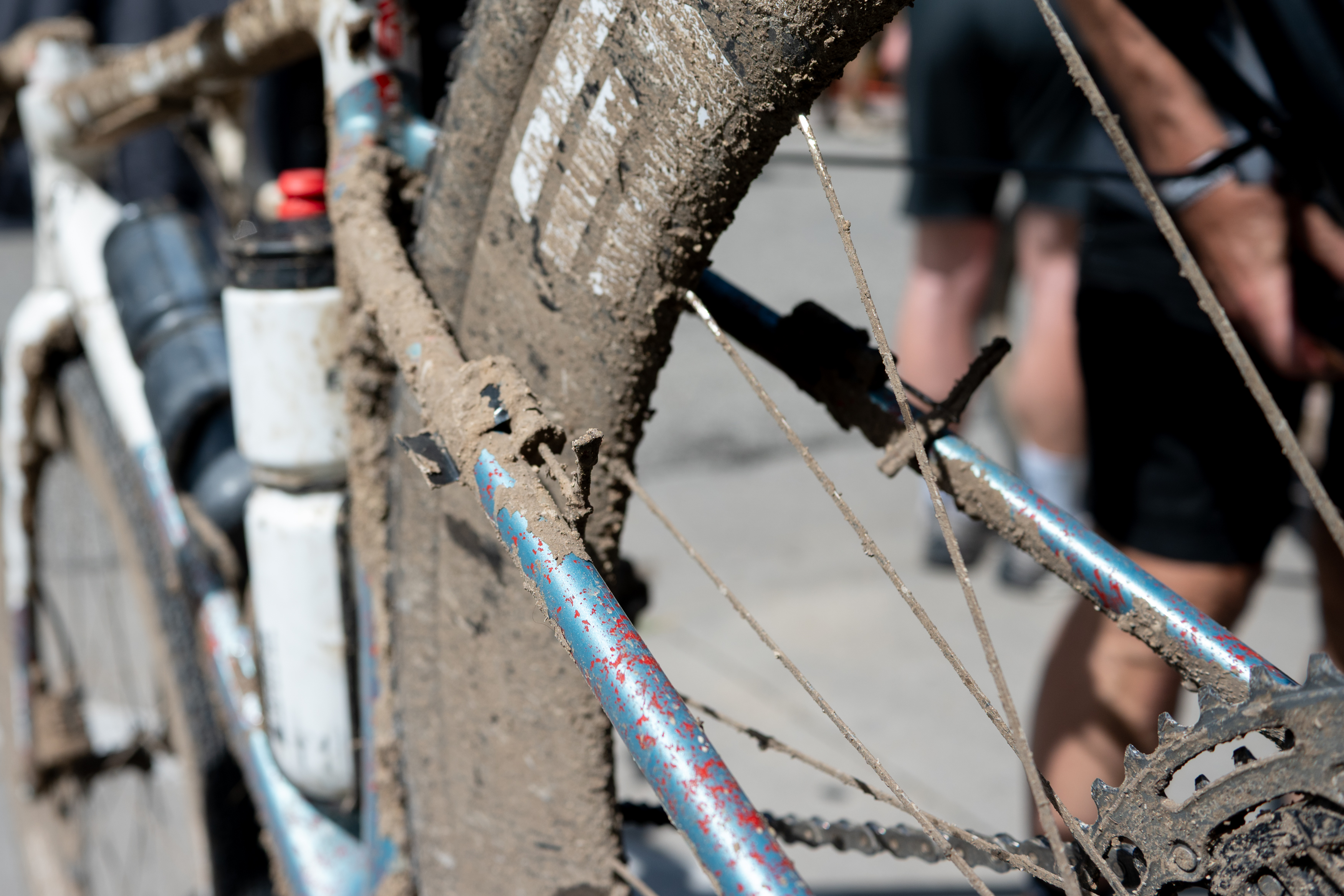 Photos of the bikes from the finish line of Unbound Gravel 2026