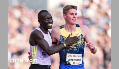 Wanyonyi (left) finished second to Lutkenhaus (right)