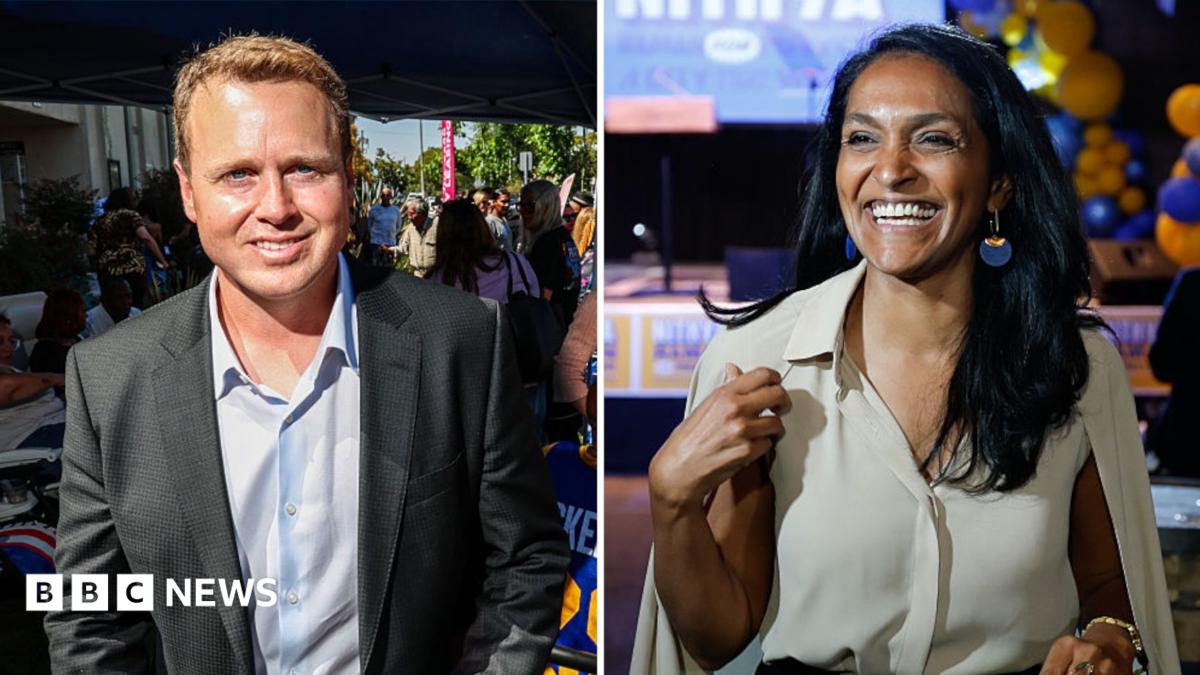 Spencer Pratt and Nithya Raman are seen in a composite side-by-side image