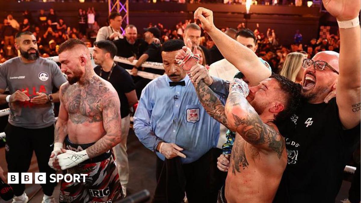 Liam Paro celebrates as the verdict is announced with Lewis Crocker disappointed