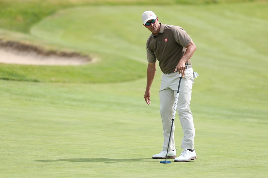 Adam Scott missed the cut on his 100th major championship start in a row.