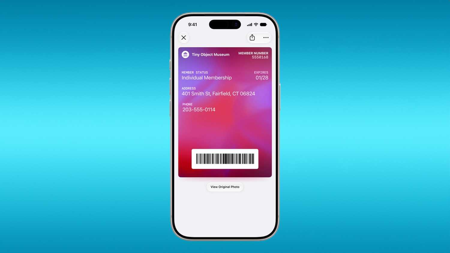 Custom pass in Apple Wallet.