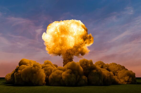 Atom Bomb Explosion, 3D rendering Atom Bomb Explosion, 3D rendering