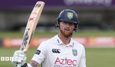 England captain Ben Stokes batting for Durham