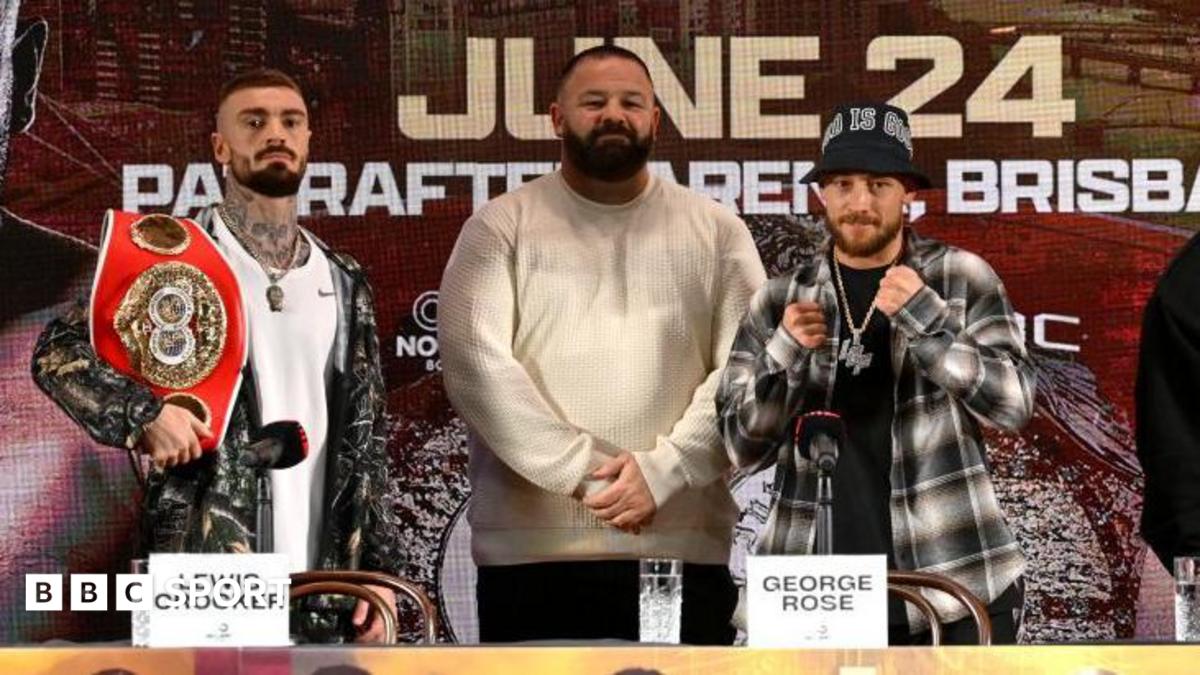 Lewis Crocker and Liam Paro with promoter George Rose