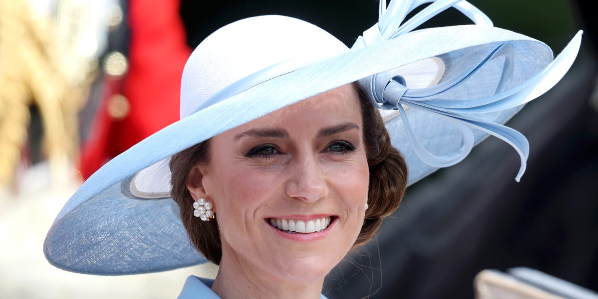 Kate Middleton Channels Princess Diana in Light Blue Catherine Walker at Trooping the Colour 2026