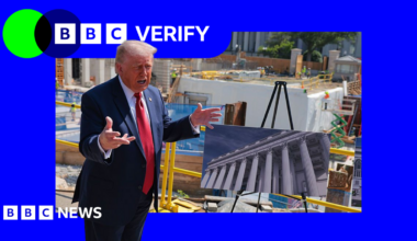 President Trump talking to reporters next to the construction pit inside the White House grounds