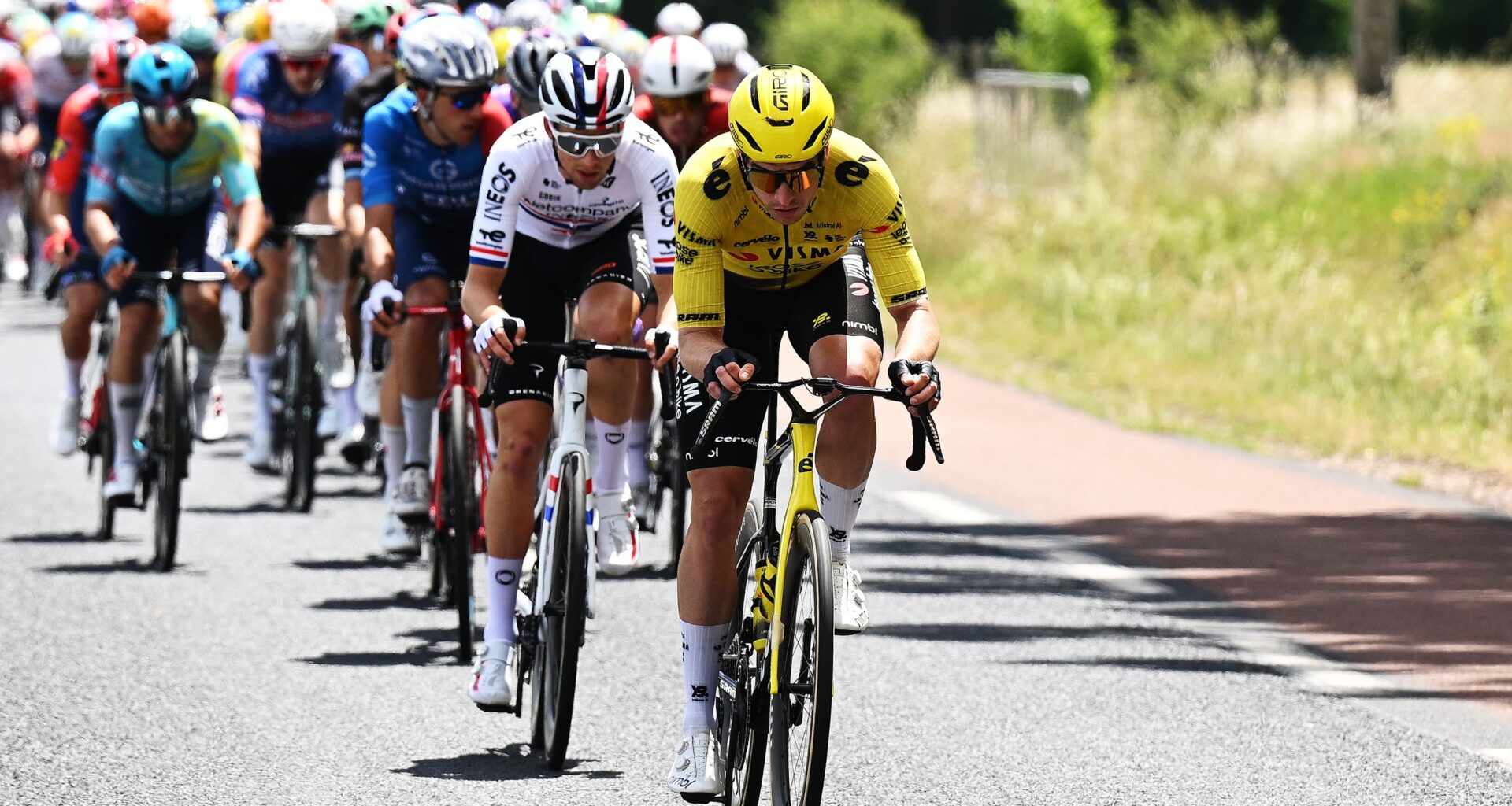 Another Tour de France rider at risk? Visma-Lease a Bike say Edoardo Affini 'will be monitored' after high-speed crash at Italian Road Championships