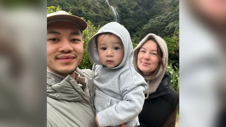 Billy and Jesse with their three-year-old son Roman.