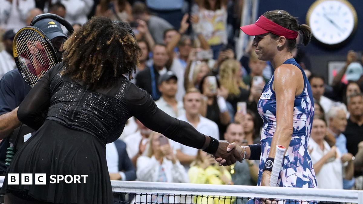 Ajla Tomljanovic shakes hands with Serena Williams after beating her at the US Open in 2022