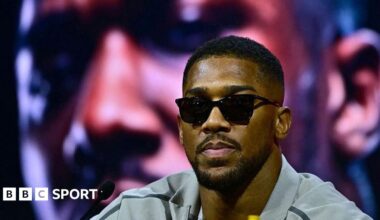 Anthony Joshua at a media conference in London