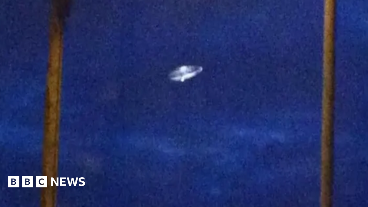 Left, a balloon shaped UAP. Right, a shining light.