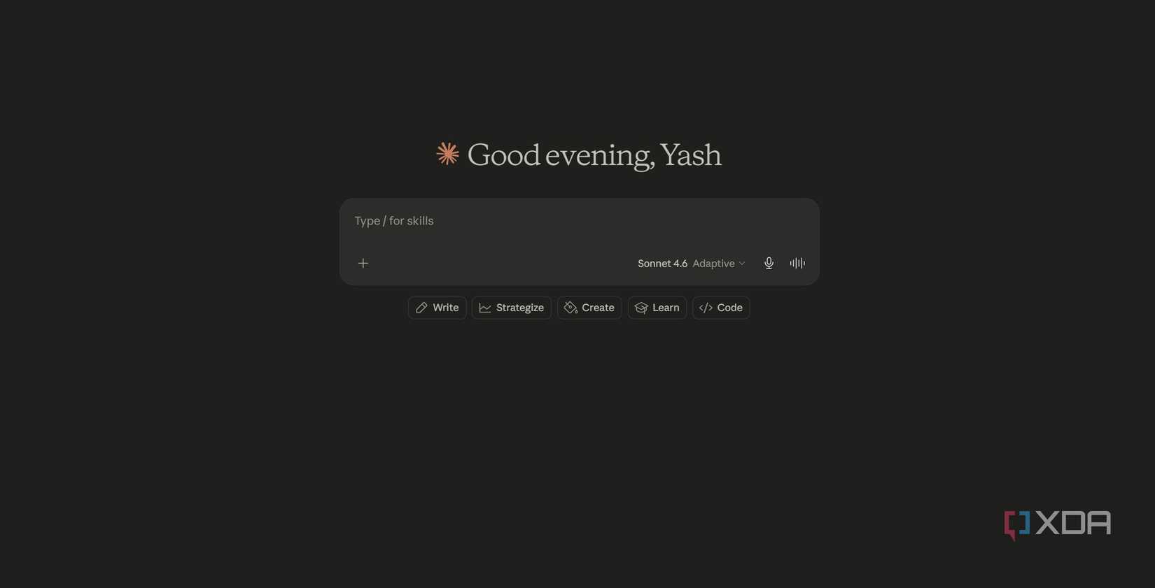 Claude chat interface on screen