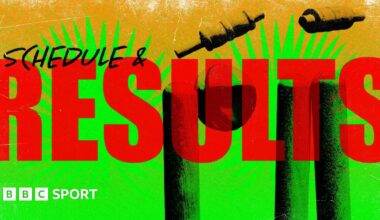 A graphic saying 'schedule and results' to promote a page around the Women's T20 World Cup