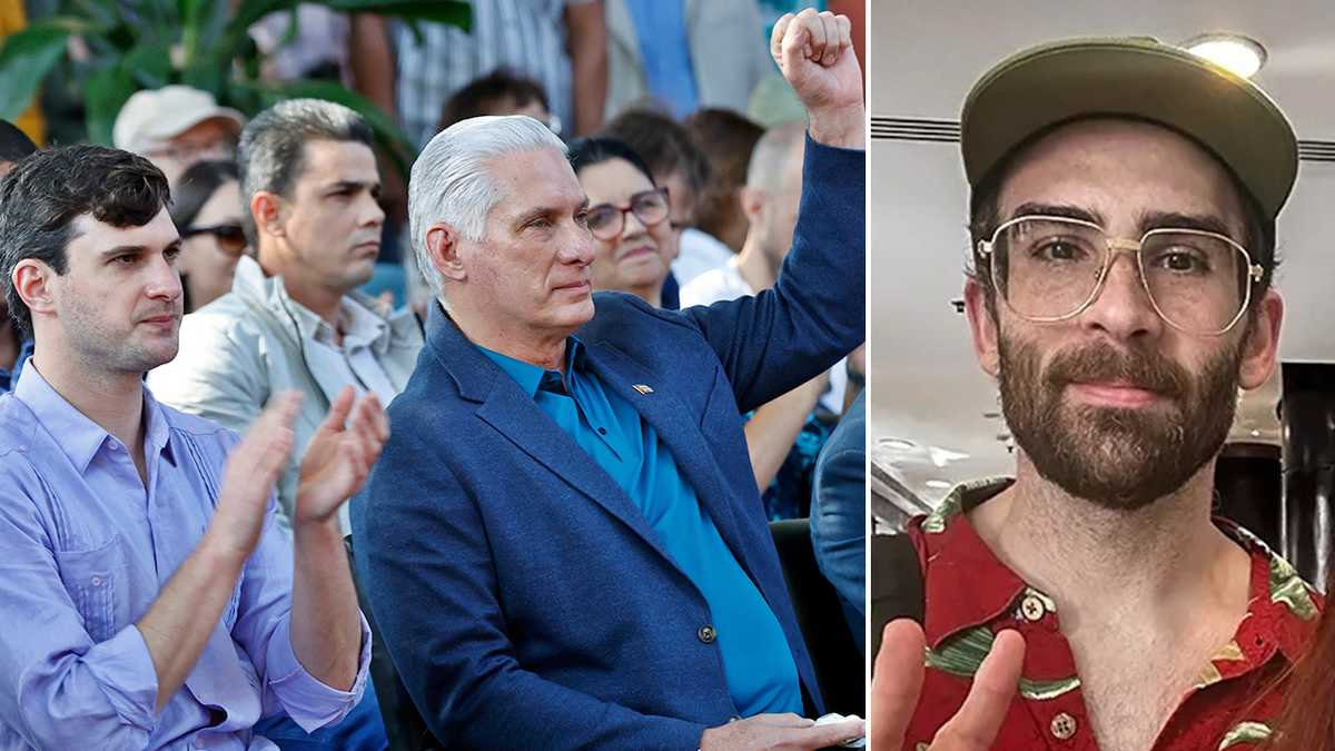 Progressive International's David Adler with Cuban President Miguel Díaz Canel. Hasan Piker joins a convoy to Cuba in March 2026.