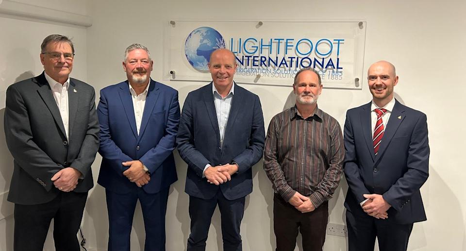 Representatives from Lightfoot International together with Ronnie Coutts, CEO of Nordic Climate Group UK.
