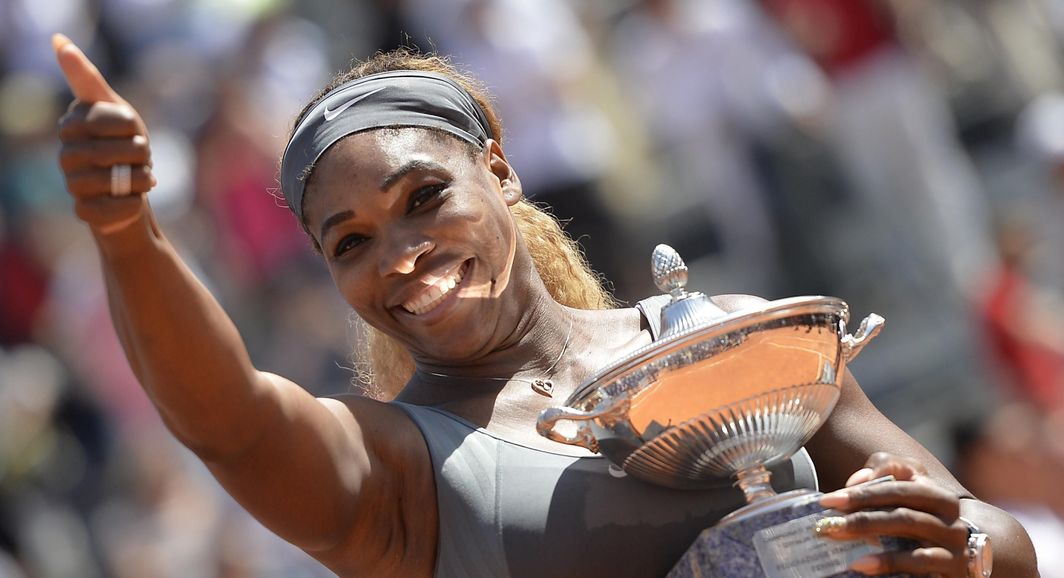 2014 saw Serena Williams successfully defend five titles, the most in any season of her career, including a victory over Sara Errani to win a third Rome trophy (Getty)