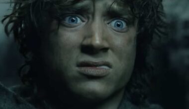 Frodo after being stabbed in The Lord of the Rings: The Return of the King