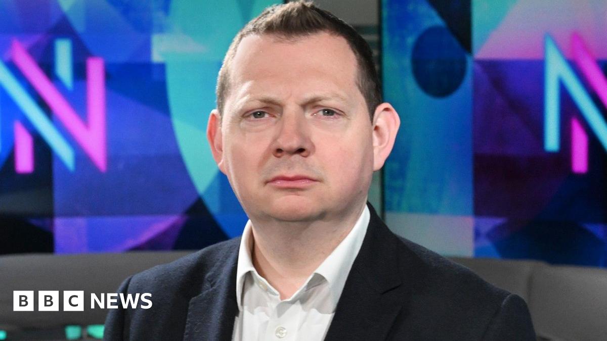 Matt Chorley pictured in the BBC Newsnight studio