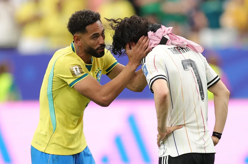 Matheus Cunha was among those pictured comforting his fellow Premier League player