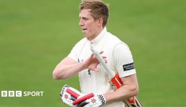 Zak Crawley walks back dejectedly after being dismissed in county cricket