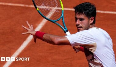 Adolfo Daniel Vallejo plays a forehand shot