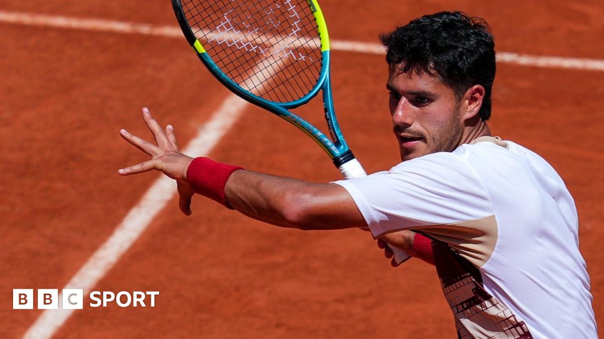 Adolfo Daniel Vallejo plays a forehand shot