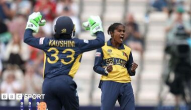 A graphic saying 'schedule and results' to promote a page around the Women's T20 World Cup