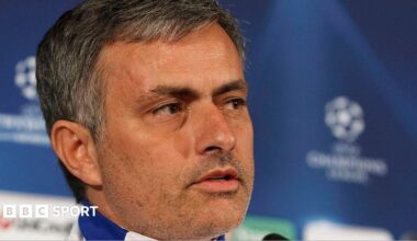 Jose Mourinho appears at a Champions League pre-match news conference while Real Madrid manager in 2011