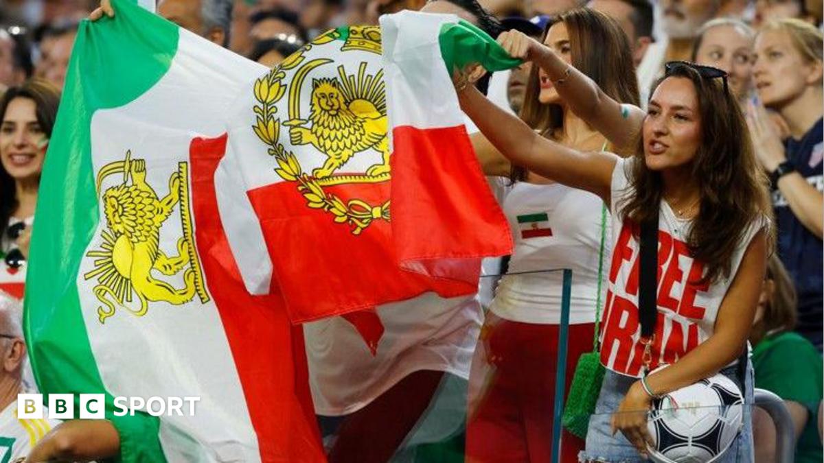 Iran fans at the World Cup match against New Zealand at Los Angeles Stadium