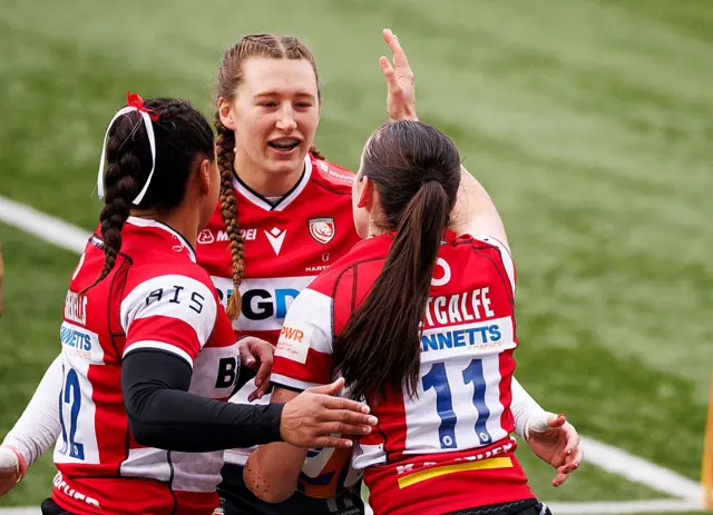 Gloucester-Hartpury players celebrating