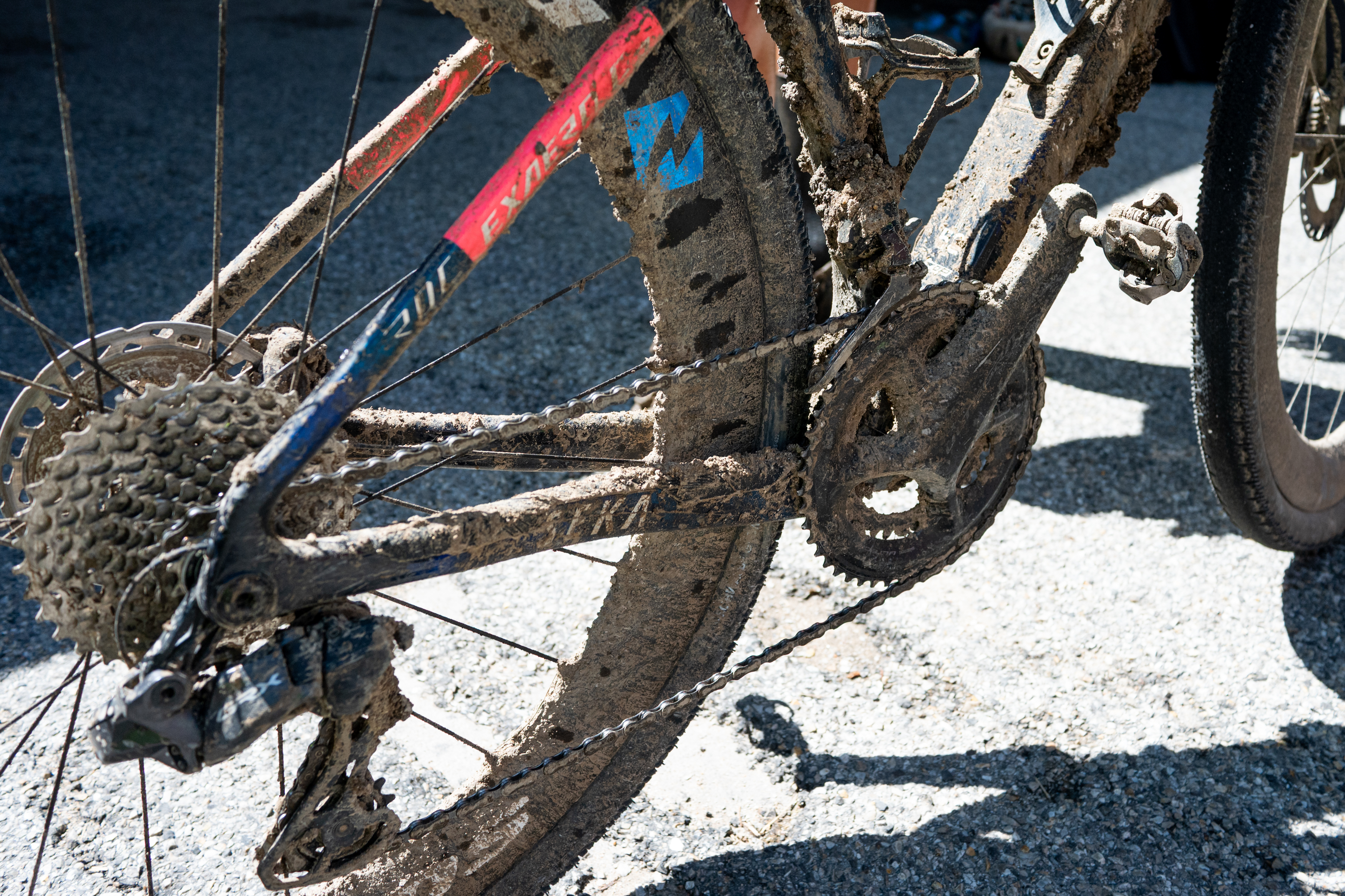 Photos of the bikes from the finish line of Unbound Gravel 2026