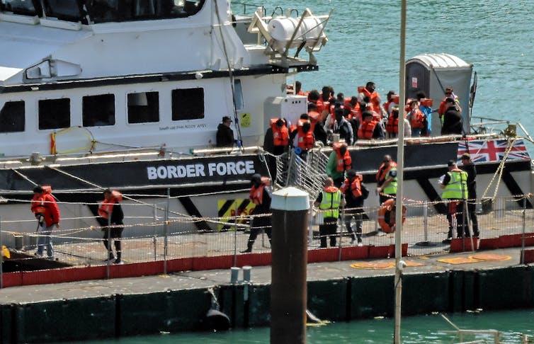 A Border Force vessel at the docks in Dover