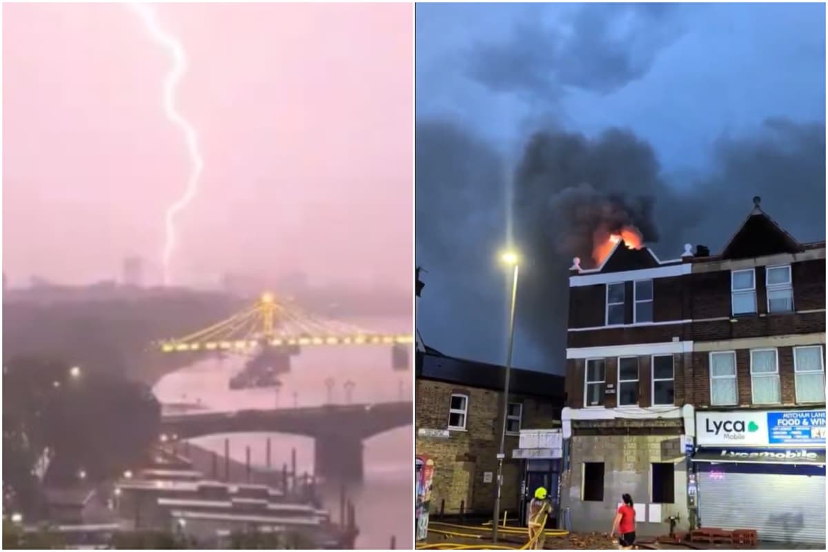 Dramatic thunderstorm hits London as lightning strikes seen across capital - London Evening Standard