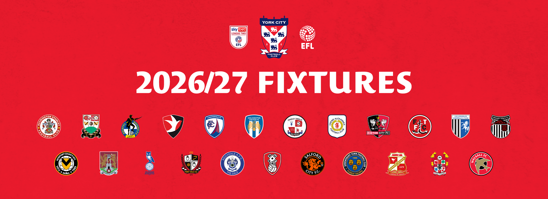 York City's 2026/27 Sky Bet League Two fixtures revealed