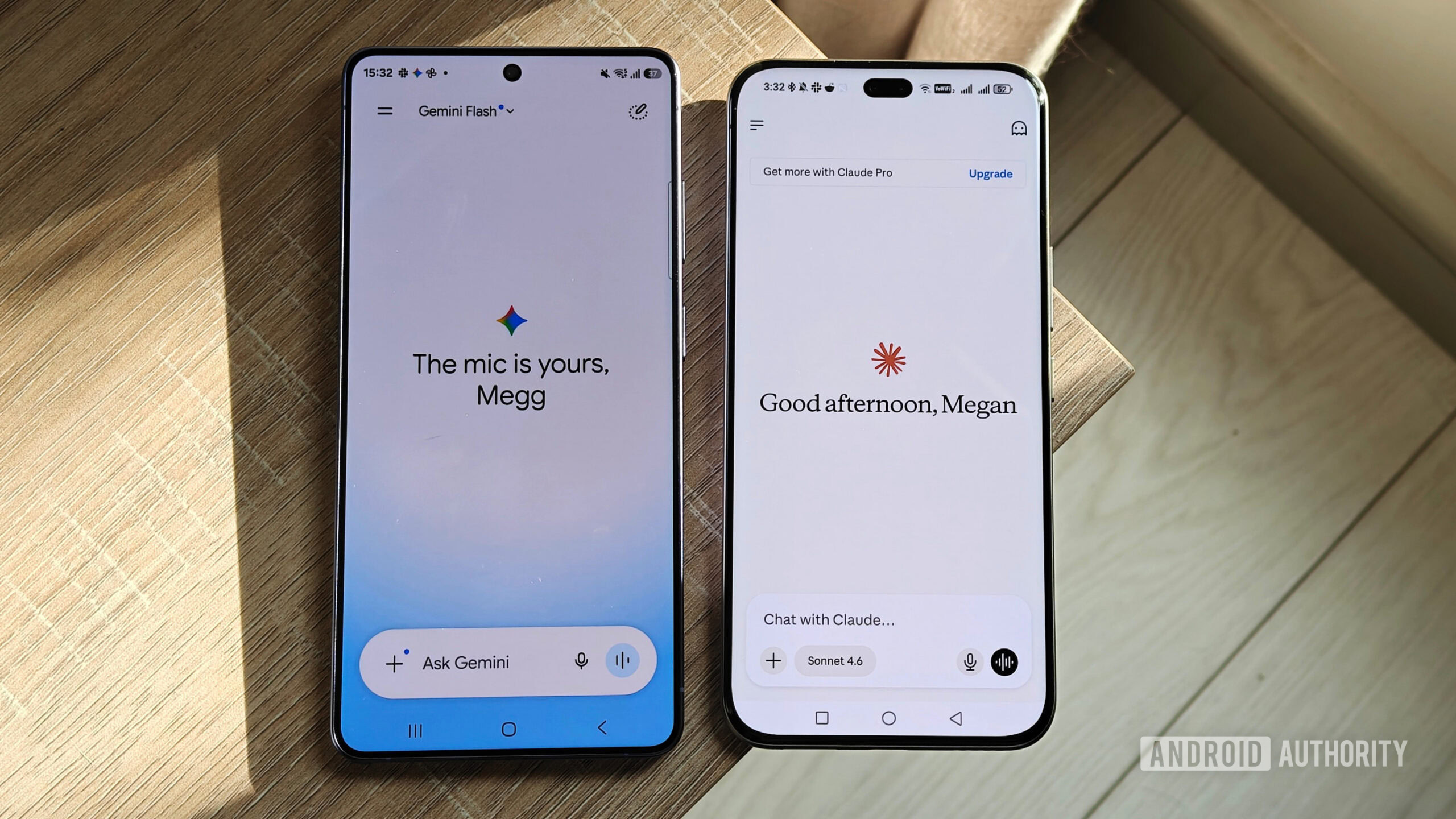 gemini and claude on two smartphones next to each other gemini and claude on two smartphones next to each other