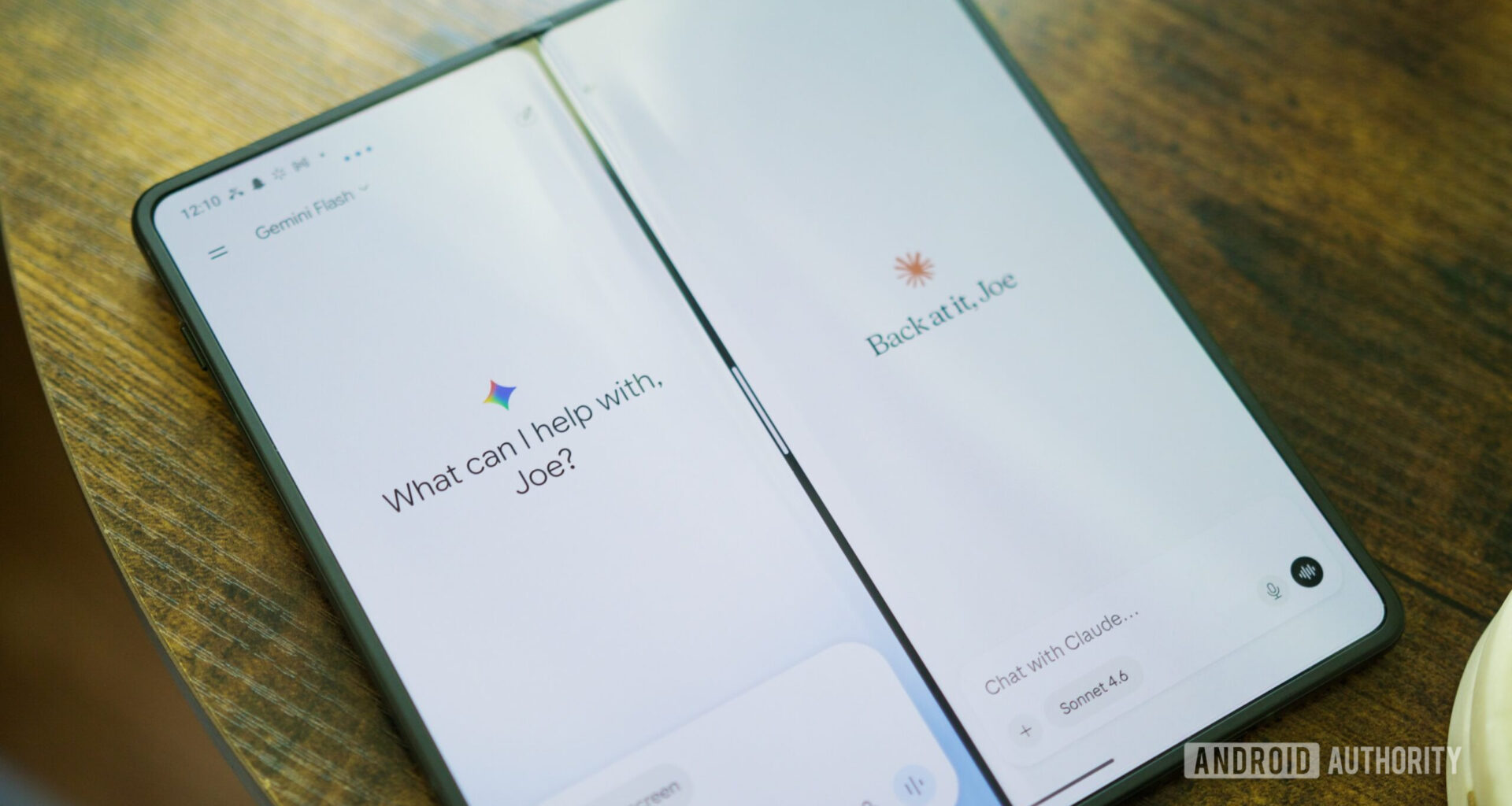 Gemini and Claude apps running side-by-side on an Android phone.