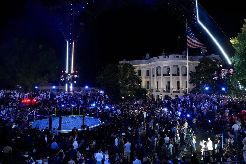 The UFC octagon on the White House south lawn