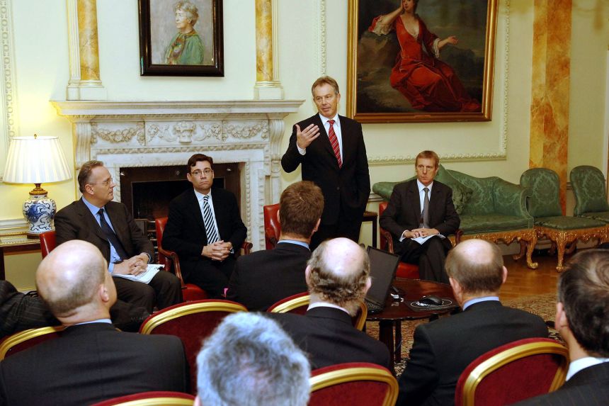 Andy Burnham (second from left) was elected to parliament in 2001, when Tony Blair was prime minister.
