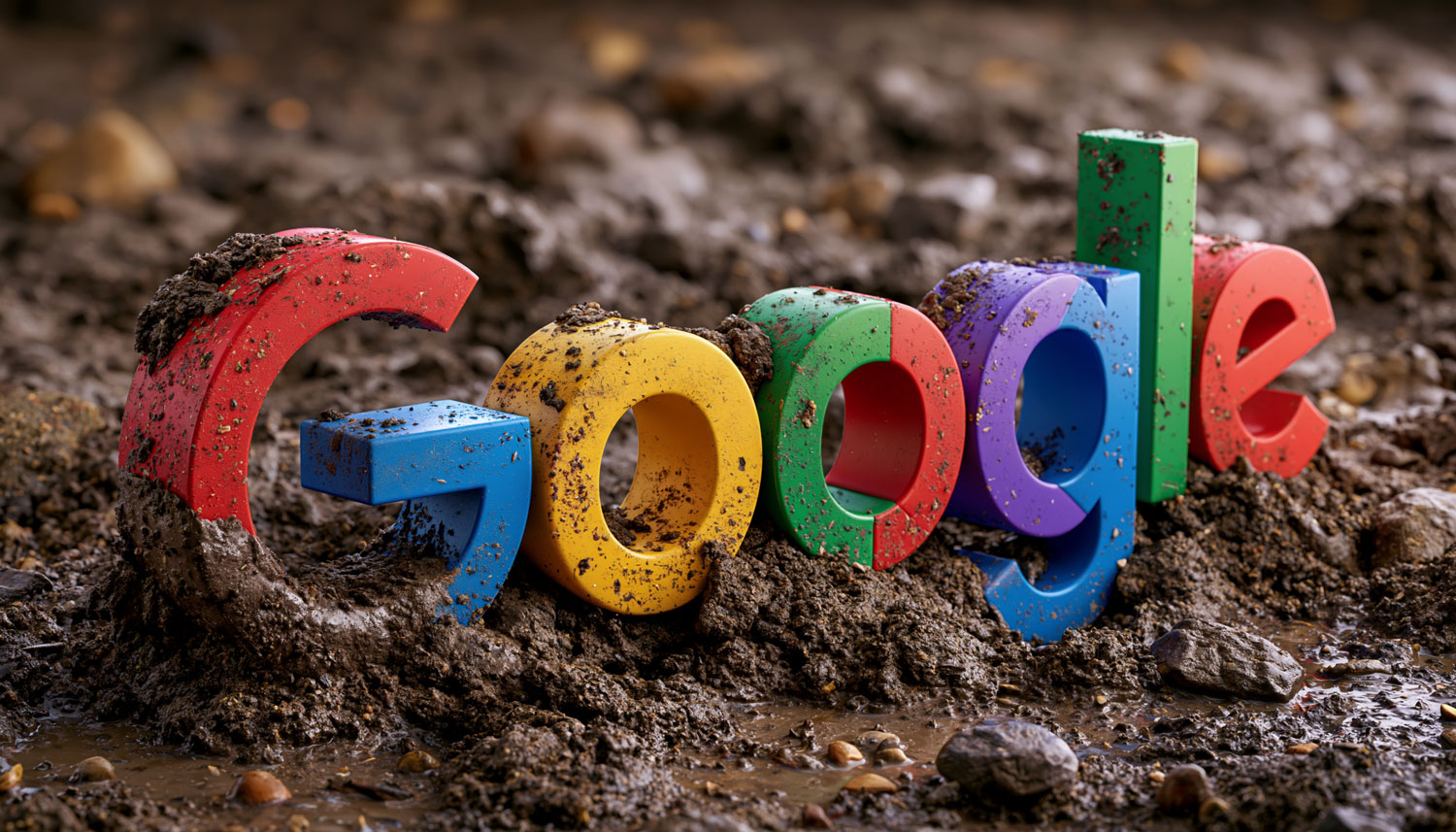 Google Logo Stuck In Mud