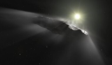 Artist's depiction of interstellar object 1I/'Oumuamua. Credit - ESA/Hubble, NASA, ESO, M. Kornmesser