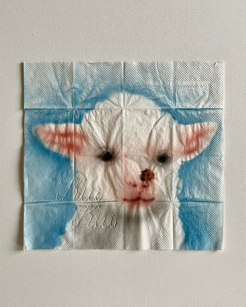 airbrushed onto paper towels, these fragile artworks explore memory and perception - 10