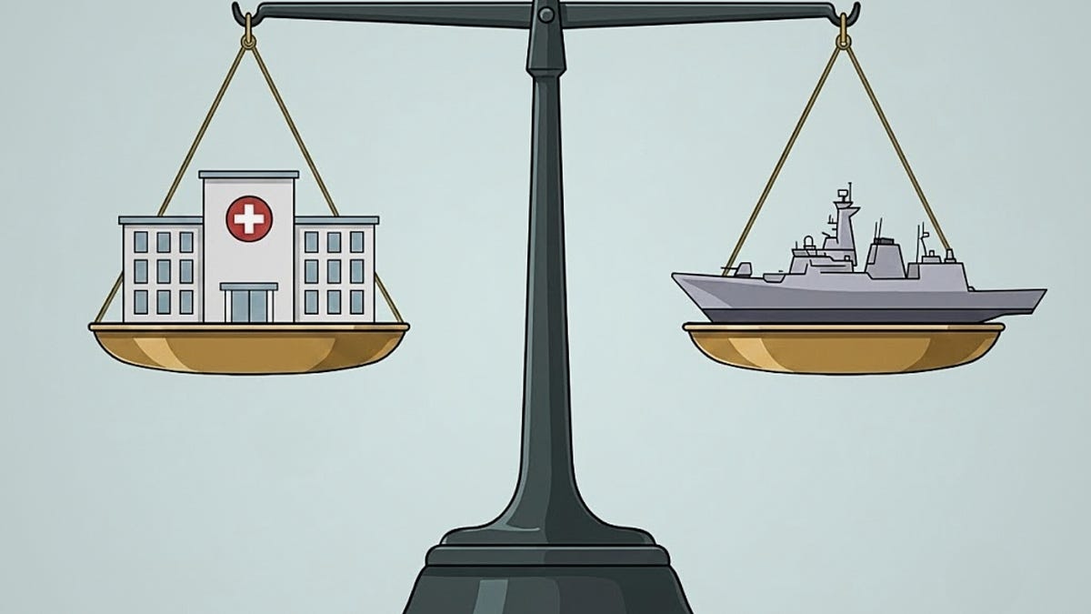 Would increasing defence spending result in ‘cuts to schools and hospitals’?