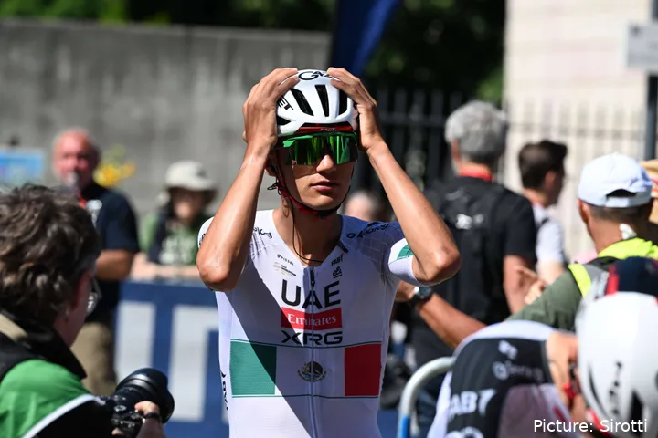 Isaac del Toro on stage 2 of the 2026 Tour Auvergne-Rhône-Alpes