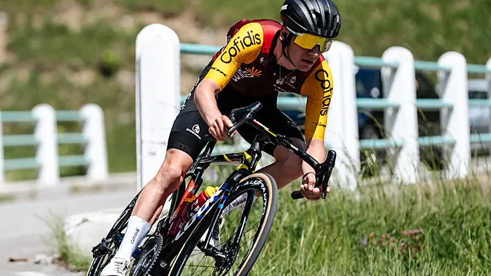 Jamie Meehan up road for over 100km at Route d'Occitanie