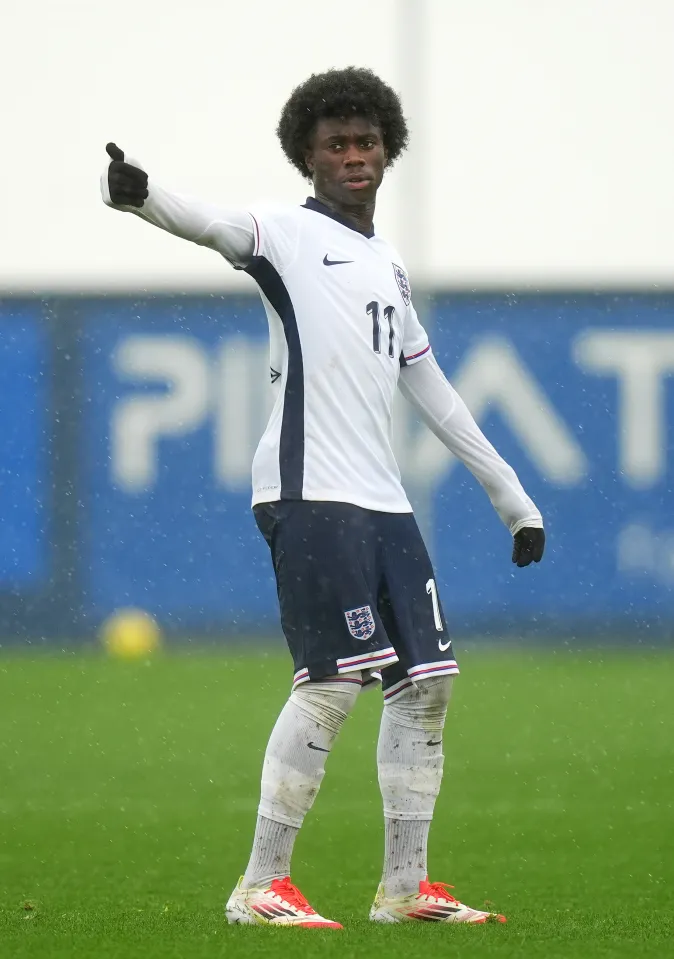Jeremie Monga in action for England's Under-16s