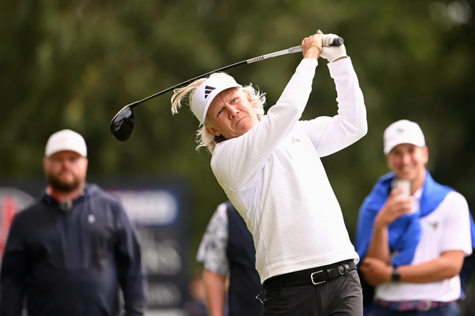 Jimmy Bullard plays a shot during the British Masters Pro-Am